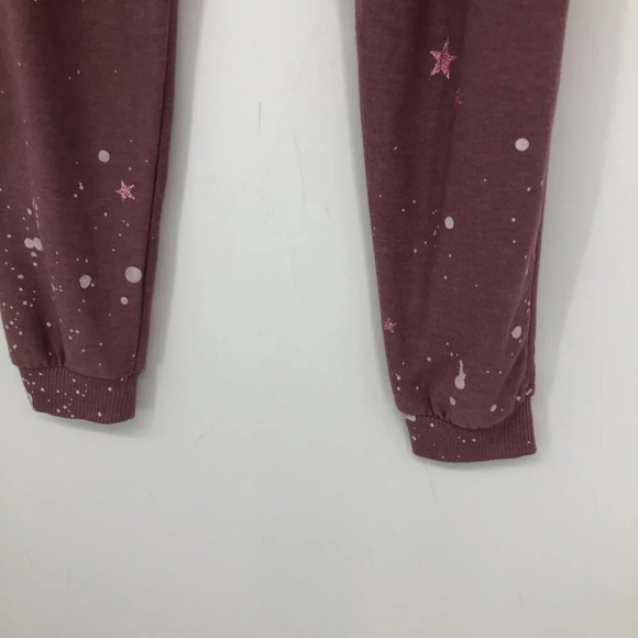 CHASER Women's Star & Paint Splatter Joggers In Glam Mauve pink - Picture 9 of 16